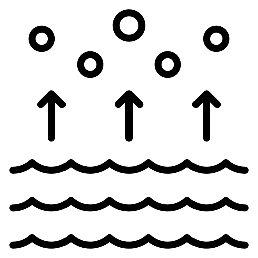 Evaporation particles precipitate water icon