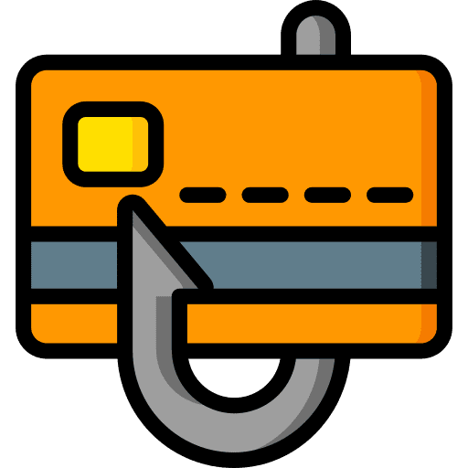 Credit card stealing phishing hacker icon