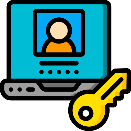 Laptop user web virus icon