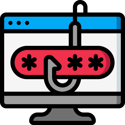 Phishing hook stealing password icon