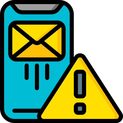 Smartphone alert message warning icon