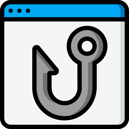 Browser security phishing bait icon