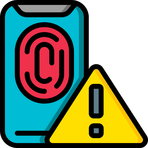 Smartphone error scan warning icon