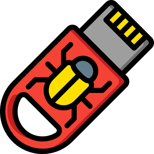 Usb stealing bug phishing icon