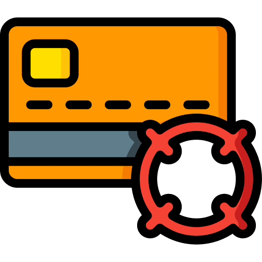Credit card personal information bank account target icon