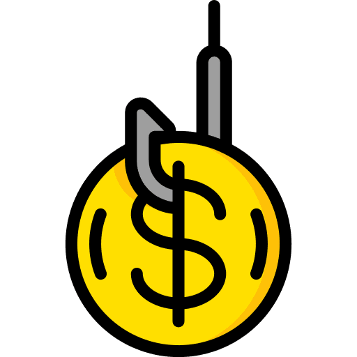 Dollar hook personal information bait icon