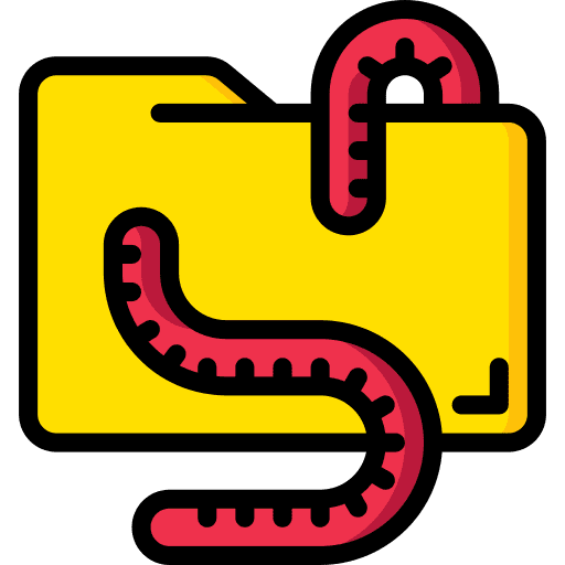 Worm hacking folder malware icon