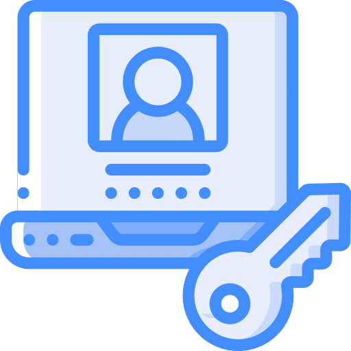 Laptop user lock internet icon
