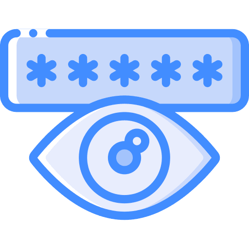 Password viewing eye stealing icon