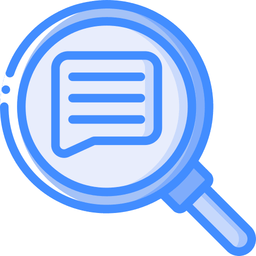 Magnifying glass searching magnifying glass speech bubble icon