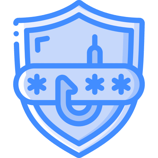 Shield password phishing malware icon
