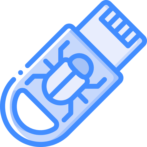 Usb bug virus security icon