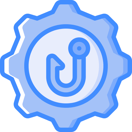 Gear hook password phishing icon