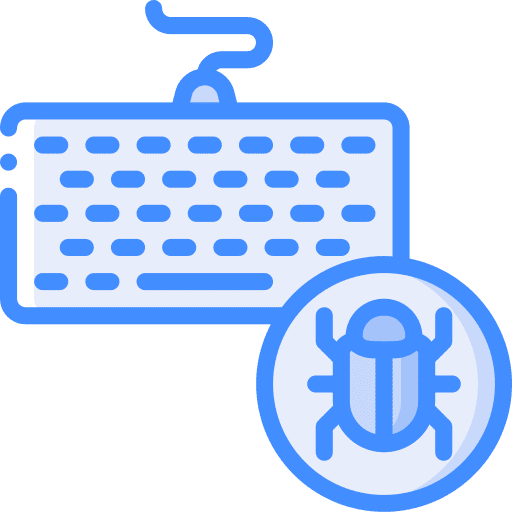 Keyboard bugged personal information security icon