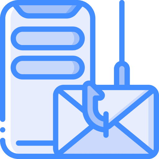Smartphone password mail phishing icon