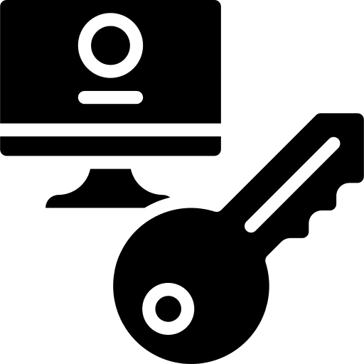 Desktop computer user password login icon