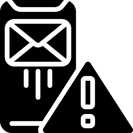 Smartphone mail alert warning icon