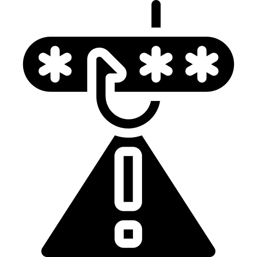 Warning attack phishing password icon