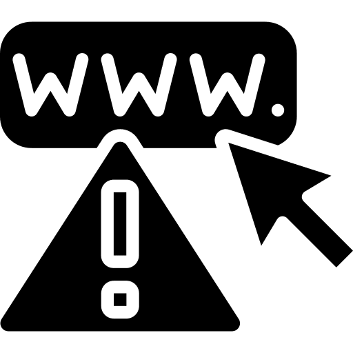 Warning url pointer website icon