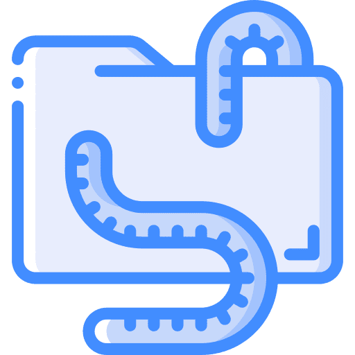 Worm folder infected bug icon
