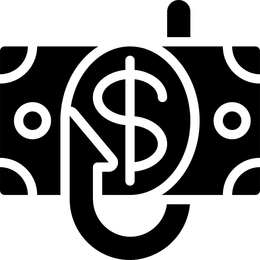 Cash scam cash security icon