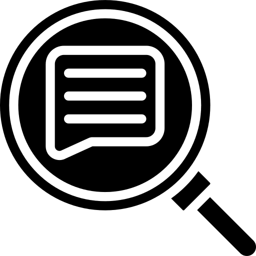 Magnifying glass searching private access security icon