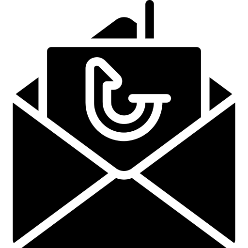 Mail mail phishing hook icon