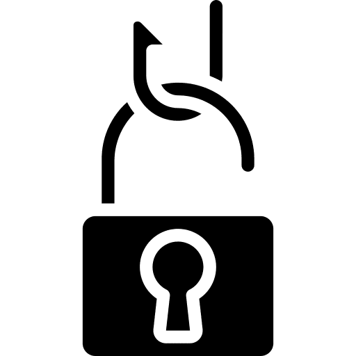 Padlock unlock stealing hook icon