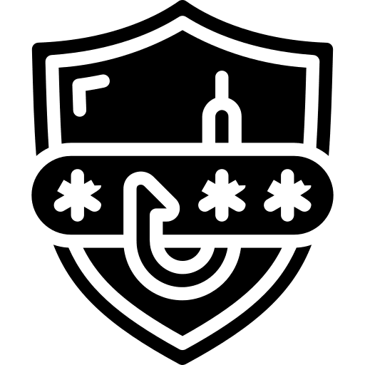 Shield malware hook security icon