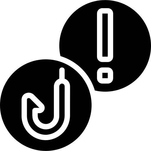 Alert stealing personal information exclamation mark icon