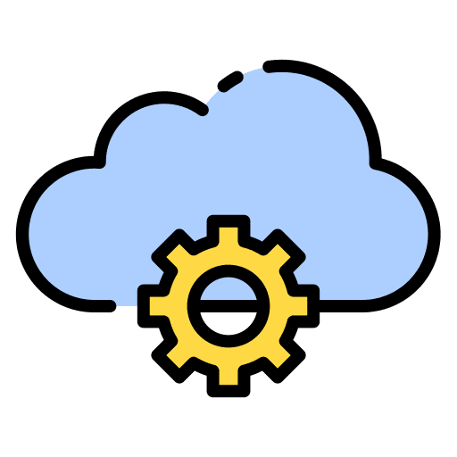 Cloud computing server development settings icon
