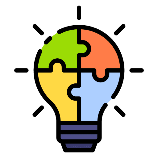 Solution puzzle light bulb business and finance icon