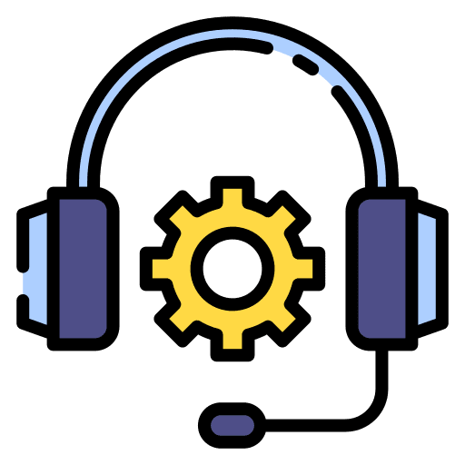 Support services support services metal gear communications icon Support services support services metal gear communications icon