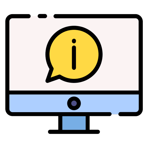 Information communications information monitor icon Information communications information monitor icon