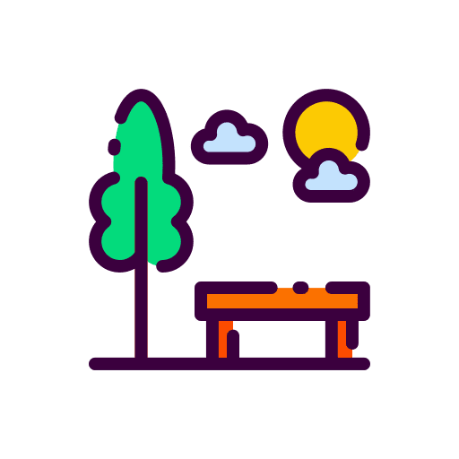 Park trees landscape leisure icon
