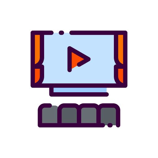 Cinema watching tv movie watch icon