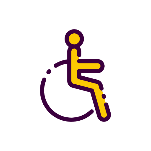 Disabled medical equipment healthcare and medical inclusive icon
