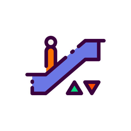 Escalator stairs escaltor public service icon