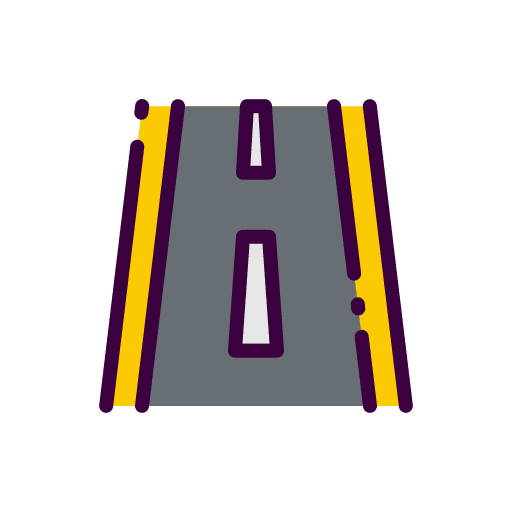 Road perspective architecture and city way icon