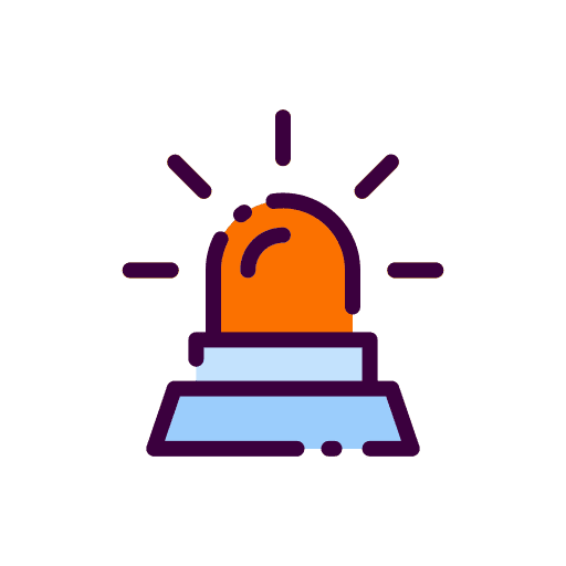 Siren warning alarm flashlight icon