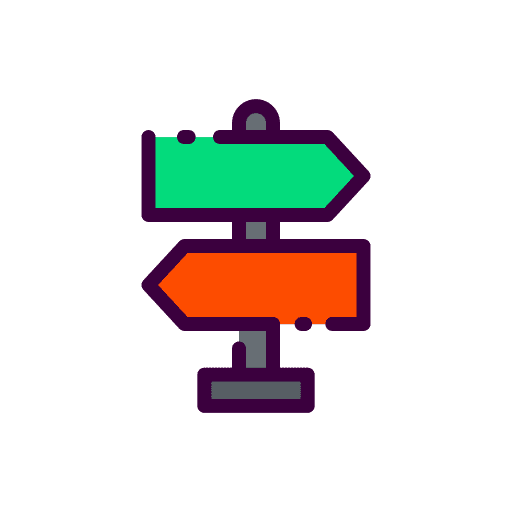 Road sign directional orientation sign icon