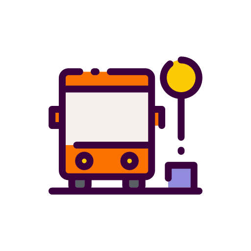 Bus stop bus station travel bench icon
