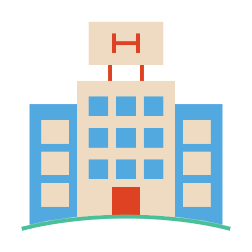 Hotel architecture and city vacations hotel icon