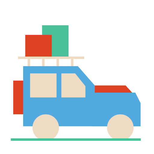 Car camping transportation trailer icon