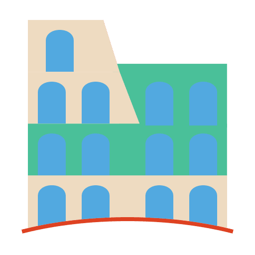Colosseum buildings architecture and city temple icon