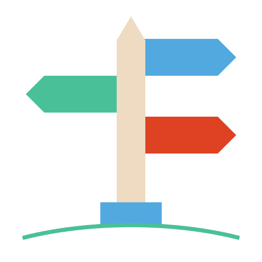 Direction sign signaling orientation icon