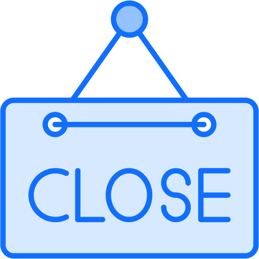 Closed signaling shop closed icon