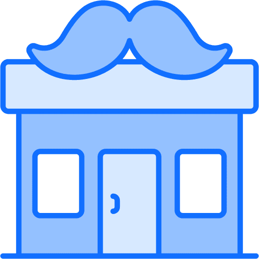 Barber shop beauty salon hairdresser architecture and city icon