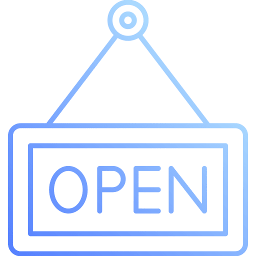 Open hanging shopping signaling icon Open hanging shopping signaling icon