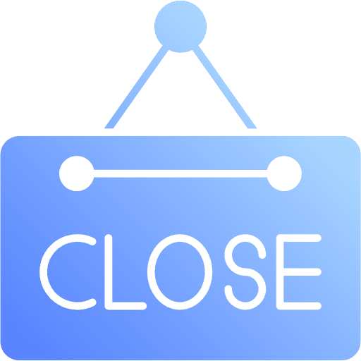 Closed shop signpost closed icon